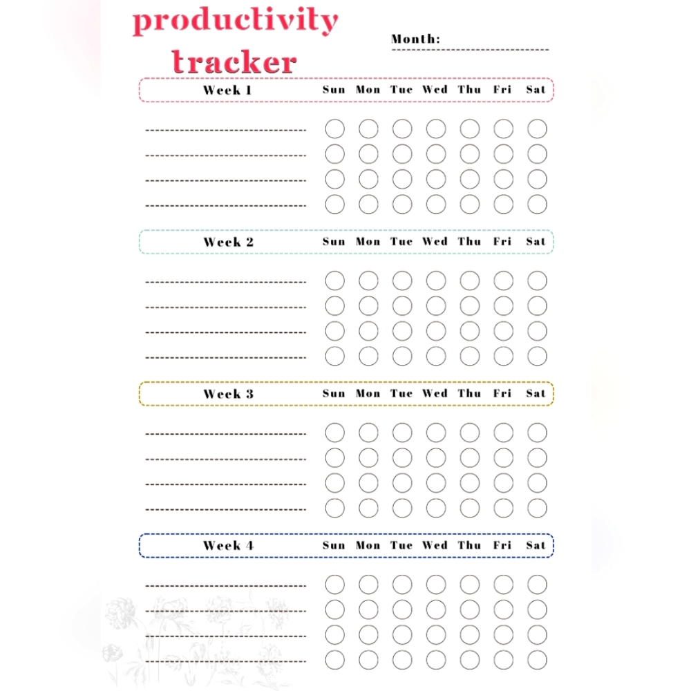 Colorful Productivity Tracker Planner